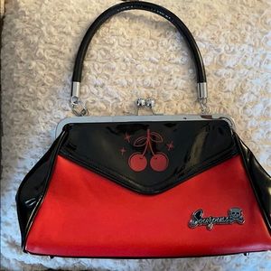 Sourpuss Red and Black Bowler Bag